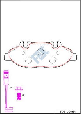 FBK FD11050MA - Kit de plaquettes de frein, frein à disque cwaw.fr