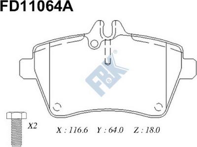 FBK FD11064A - Kit de plaquettes de frein, frein à disque cwaw.fr