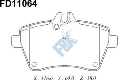 FBK FD11064 - Kit de plaquettes de frein, frein à disque cwaw.fr