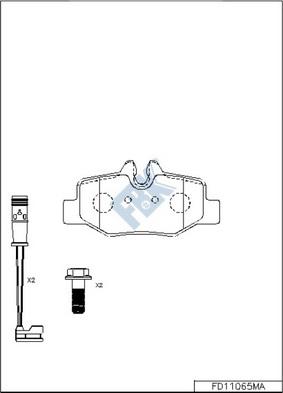 FBK FD11065MA - Kit de plaquettes de frein, frein à disque cwaw.fr