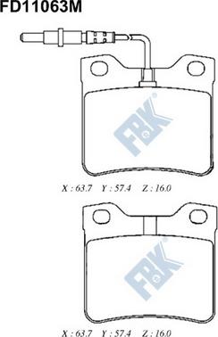 FBK FD11063M - Kit de plaquettes de frein, frein à disque cwaw.fr