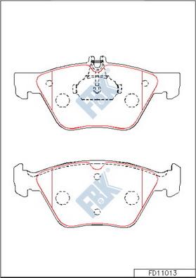 FBK FD11013 - Kit de plaquettes de frein, frein à disque cwaw.fr