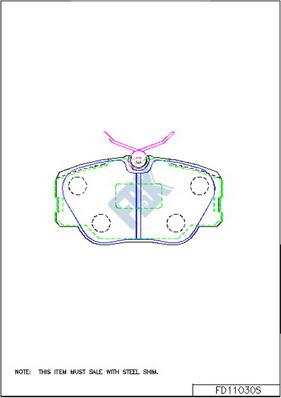 FBK FD11030S - Kit de plaquettes de frein, frein à disque cwaw.fr