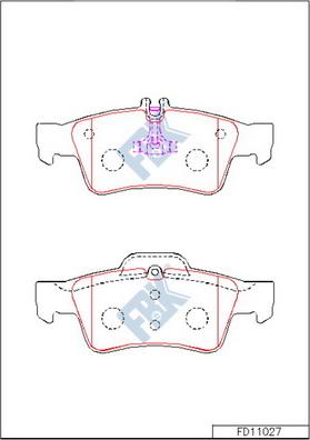 FBK FD11027 - Kit de plaquettes de frein, frein à disque cwaw.fr