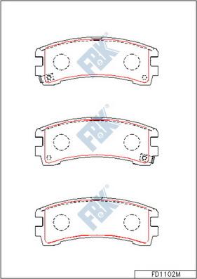 FBK FD1102M - Kit de plaquettes de frein, frein à disque cwaw.fr