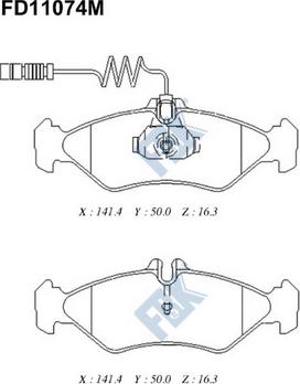 FBK FD11074M - Kit de plaquettes de frein, frein à disque cwaw.fr