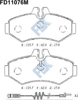 FBK FD11076M - Kit de plaquettes de frein, frein à disque cwaw.fr