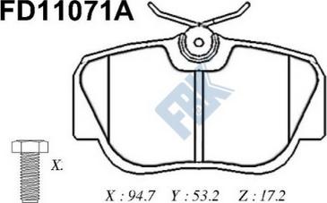 FBK FD11071A - Kit de plaquettes de frein, frein à disque cwaw.fr