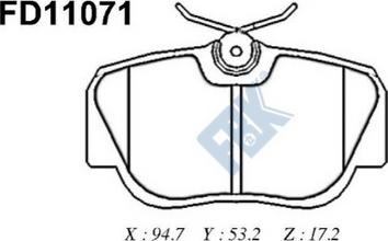 FBK FD11071 - Kit de plaquettes de frein, frein à disque cwaw.fr