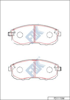 FBK FD1119M - Kit de plaquettes de frein, frein à disque cwaw.fr