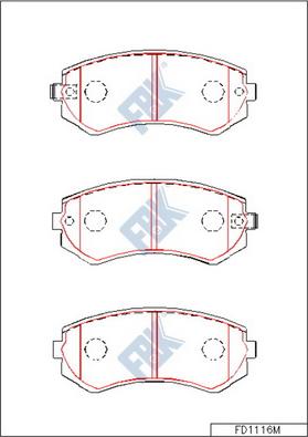 FBK FD1116M - Kit de plaquettes de frein, frein à disque cwaw.fr