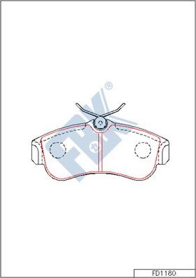 FBK FD1180 - Kit de plaquettes de frein, frein à disque cwaw.fr