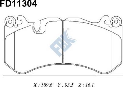 FBK FD11304 - Kit de plaquettes de frein, frein à disque cwaw.fr