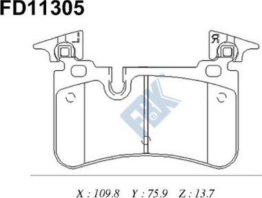 FBK FD11305 - Kit de plaquettes de frein, frein à disque cwaw.fr