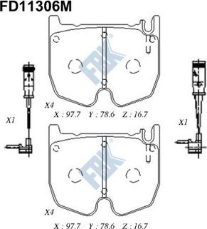 FBK FD11306M - Kit de plaquettes de frein, frein à disque cwaw.fr