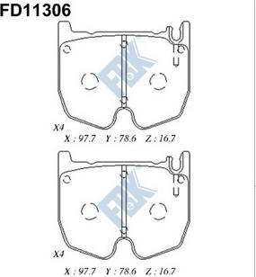 FBK FD11306 - Kit de plaquettes de frein, frein à disque cwaw.fr