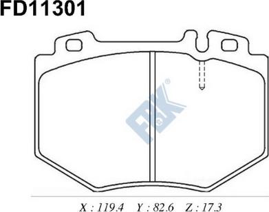 FBK FD11301 - Kit de plaquettes de frein, frein à disque cwaw.fr