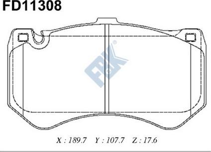 FBK FD11308 - Kit de plaquettes de frein, frein à disque cwaw.fr