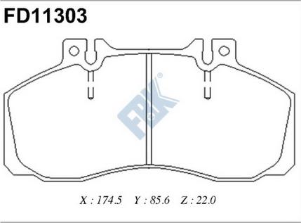 FBK FD11303 - Kit de plaquettes de frein, frein à disque cwaw.fr