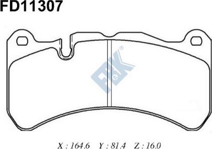 FBK FD11307 - Kit de plaquettes de frein, frein à disque cwaw.fr