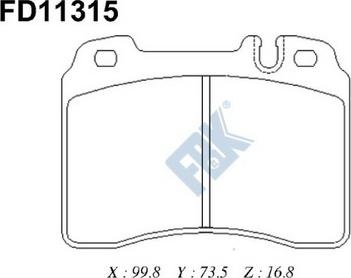 FBK FD11315 - Kit de plaquettes de frein, frein à disque cwaw.fr