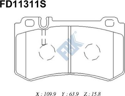 FBK FD11311S - Kit de plaquettes de frein, frein à disque cwaw.fr