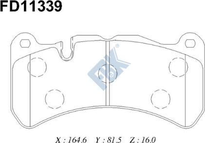 FBK FD11339 - Kit de plaquettes de frein, frein à disque cwaw.fr