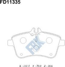 FBK FD11335 - Kit de plaquettes de frein, frein à disque cwaw.fr