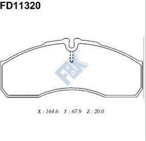 FBK FD11320 - Kit de plaquettes de frein, frein à disque cwaw.fr