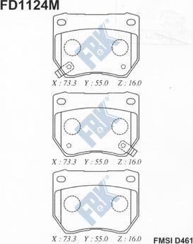 FBK FD1124M - Kit de plaquettes de frein, frein à disque cwaw.fr