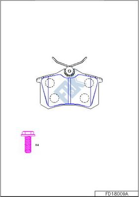 FBK FD18009A - Kit de plaquettes de frein, frein à disque cwaw.fr