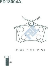 FBK FD18004A - Kit de plaquettes de frein, frein à disque cwaw.fr