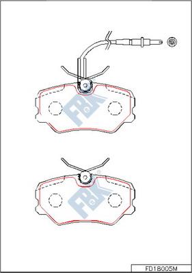 FBK FD18005M - Kit de plaquettes de frein, frein à disque cwaw.fr