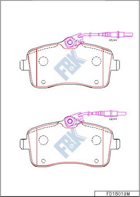 FBK FD18019M - Kit de plaquettes de frein, frein à disque cwaw.fr