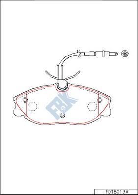 FBK FD18013M - Kit de plaquettes de frein, frein à disque cwaw.fr