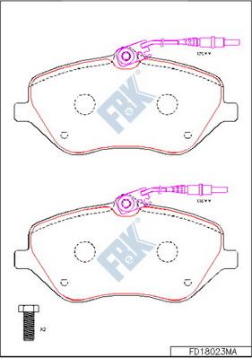 FBK FD18023MA - Kit de plaquettes de frein, frein à disque cwaw.fr