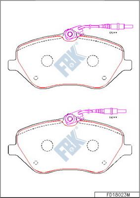 FBK FD18023M - Kit de plaquettes de frein, frein à disque cwaw.fr