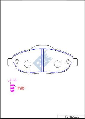 FBK FD18022A - Kit de plaquettes de frein, frein à disque cwaw.fr