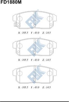 FBK FD1880M - Kit de plaquettes de frein, frein à disque cwaw.fr