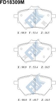 FBK FD18309M - Kit de plaquettes de frein, frein à disque cwaw.fr