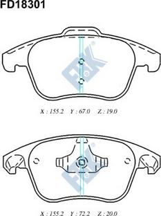 FBK FD18301 - Kit de plaquettes de frein, frein à disque cwaw.fr