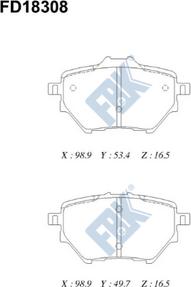 FBK FD18308 - Kit de plaquettes de frein, frein à disque cwaw.fr