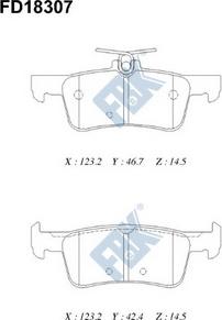 FBK FD18307 - Kit de plaquettes de frein, frein à disque cwaw.fr