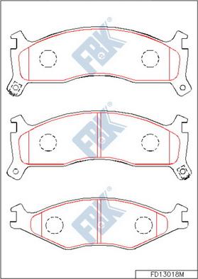 FBK FD13018M - Kit de plaquettes de frein, frein à disque cwaw.fr