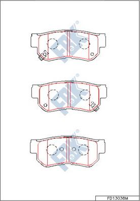 FBK FD13038M - Kit de plaquettes de frein, frein à disque cwaw.fr