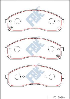 FBK FD13028M - Kit de plaquettes de frein, frein à disque cwaw.fr