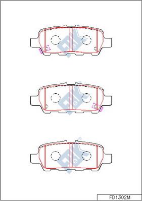 FBK FD1302M - Kit de plaquettes de frein, frein à disque cwaw.fr