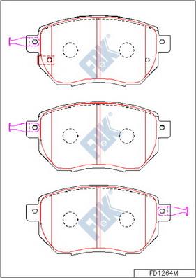 FBK FD1264M - Kit de plaquettes de frein, frein à disque cwaw.fr