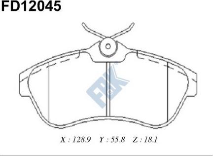 FBK FD12045 - Kit de plaquettes de frein, frein à disque cwaw.fr