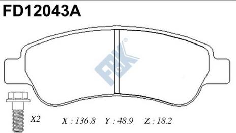 FBK FD12043A - Kit de plaquettes de frein, frein à disque cwaw.fr